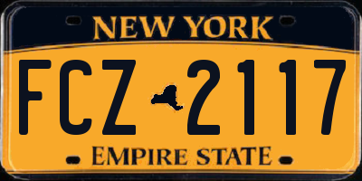 NY license plate FCZ2117