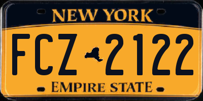NY license plate FCZ2122