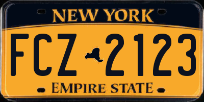 NY license plate FCZ2123