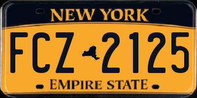 NY license plate FCZ2125