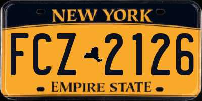 NY license plate FCZ2126