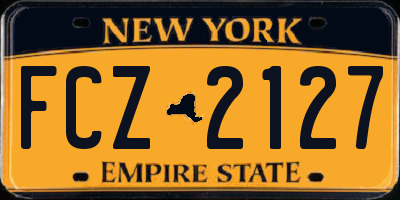 NY license plate FCZ2127