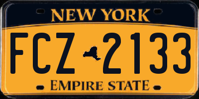 NY license plate FCZ2133
