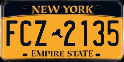 NY license plate FCZ2135