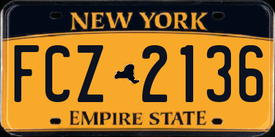 NY license plate FCZ2136