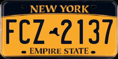 NY license plate FCZ2137