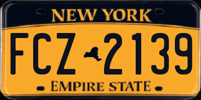 NY license plate FCZ2139