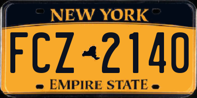 NY license plate FCZ2140