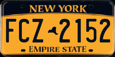 NY license plate FCZ2152