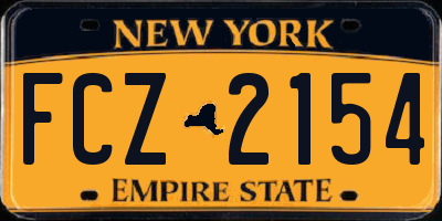 NY license plate FCZ2154