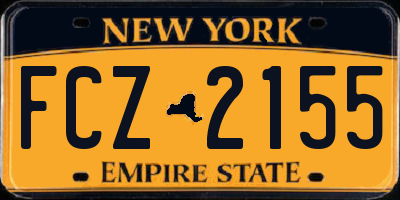 NY license plate FCZ2155