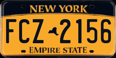 NY license plate FCZ2156