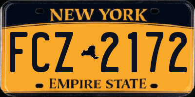 NY license plate FCZ2172