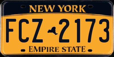 NY license plate FCZ2173