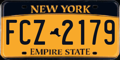 NY license plate FCZ2179