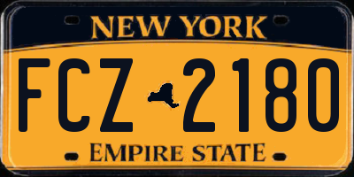 NY license plate FCZ2180