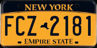 NY license plate FCZ2181
