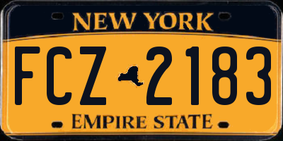NY license plate FCZ2183