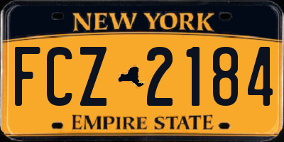 NY license plate FCZ2184