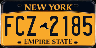 NY license plate FCZ2185