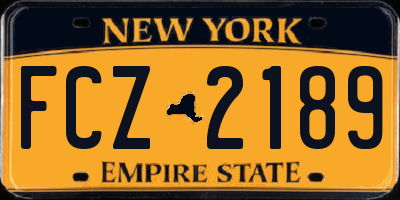 NY license plate FCZ2189