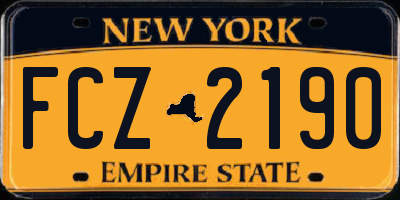 NY license plate FCZ2190
