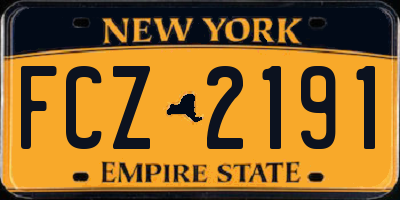 NY license plate FCZ2191