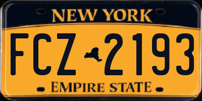 NY license plate FCZ2193