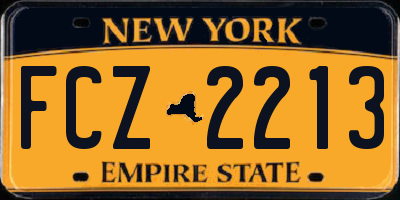 NY license plate FCZ2213