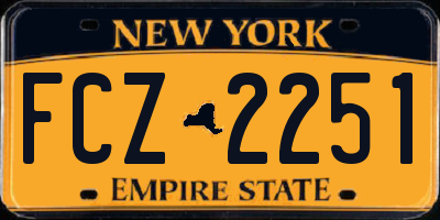 NY license plate FCZ2251