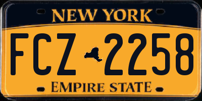 NY license plate FCZ2258