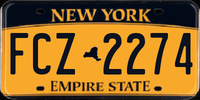 NY license plate FCZ2274