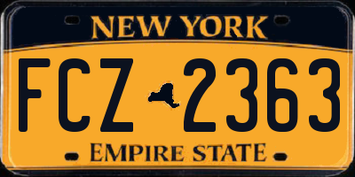 NY license plate FCZ2363