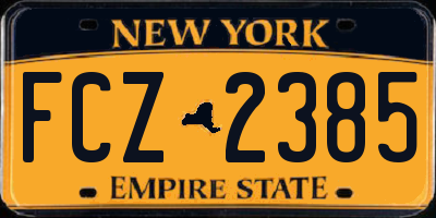 NY license plate FCZ2385