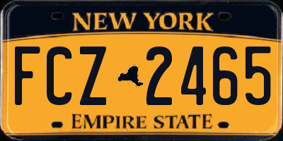 NY license plate FCZ2465