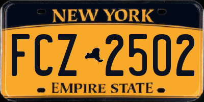 NY license plate FCZ2502