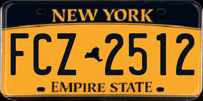 NY license plate FCZ2512