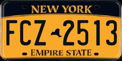 NY license plate FCZ2513