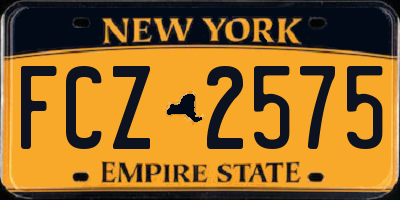 NY license plate FCZ2575