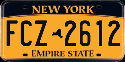 NY license plate FCZ2612
