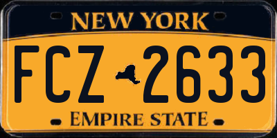 NY license plate FCZ2633