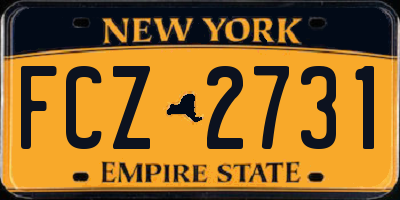 NY license plate FCZ2731