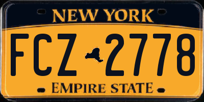 NY license plate FCZ2778