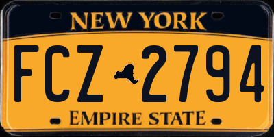 NY license plate FCZ2794