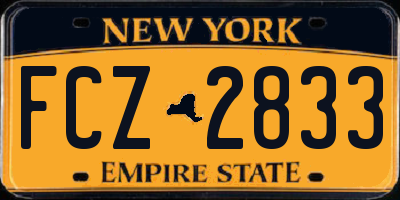 NY license plate FCZ2833