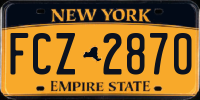 NY license plate FCZ2870