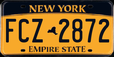 NY license plate FCZ2872