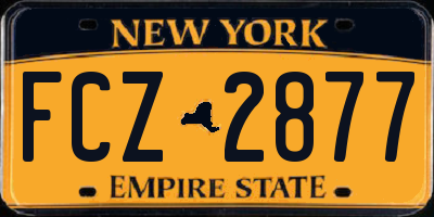 NY license plate FCZ2877