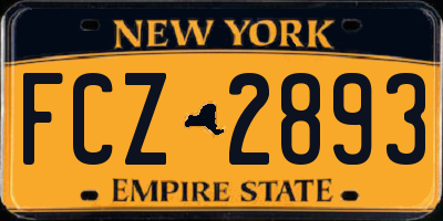 NY license plate FCZ2893