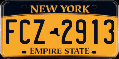 NY license plate FCZ2913